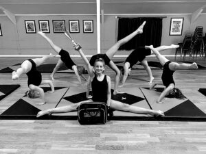 Acro group doing a show pose